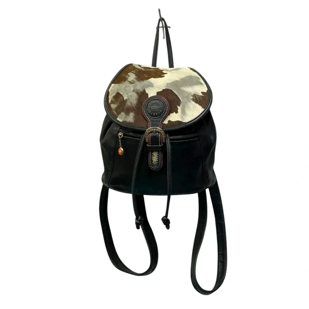 🤎 Marina Jonet Italian Cowhide‎ & Leather Backpack 🎒 Western Boho Alpine Vibe